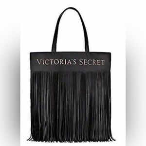 Victoria's Secret NWT Flirty Fringe Tote Bag Black Limited Edition